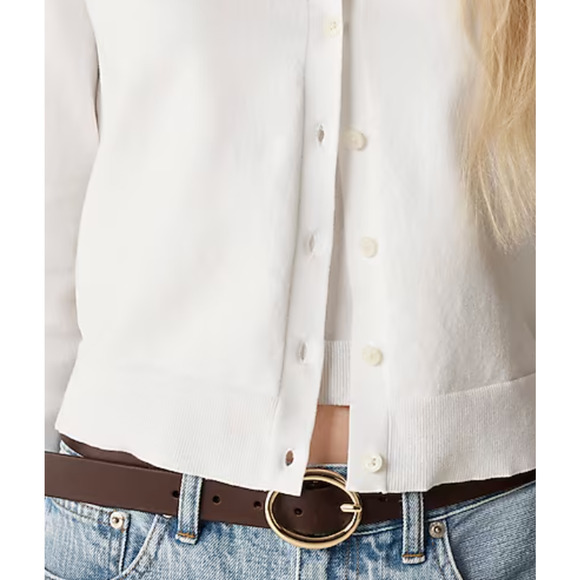 J Crew Jackie Cardigan Sweater S White NWT Button Front CJ755 J.Crew - Picture 2 of 5